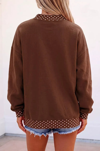 Polka Dot Trim 'PRAY' Graphic Sweatshirt