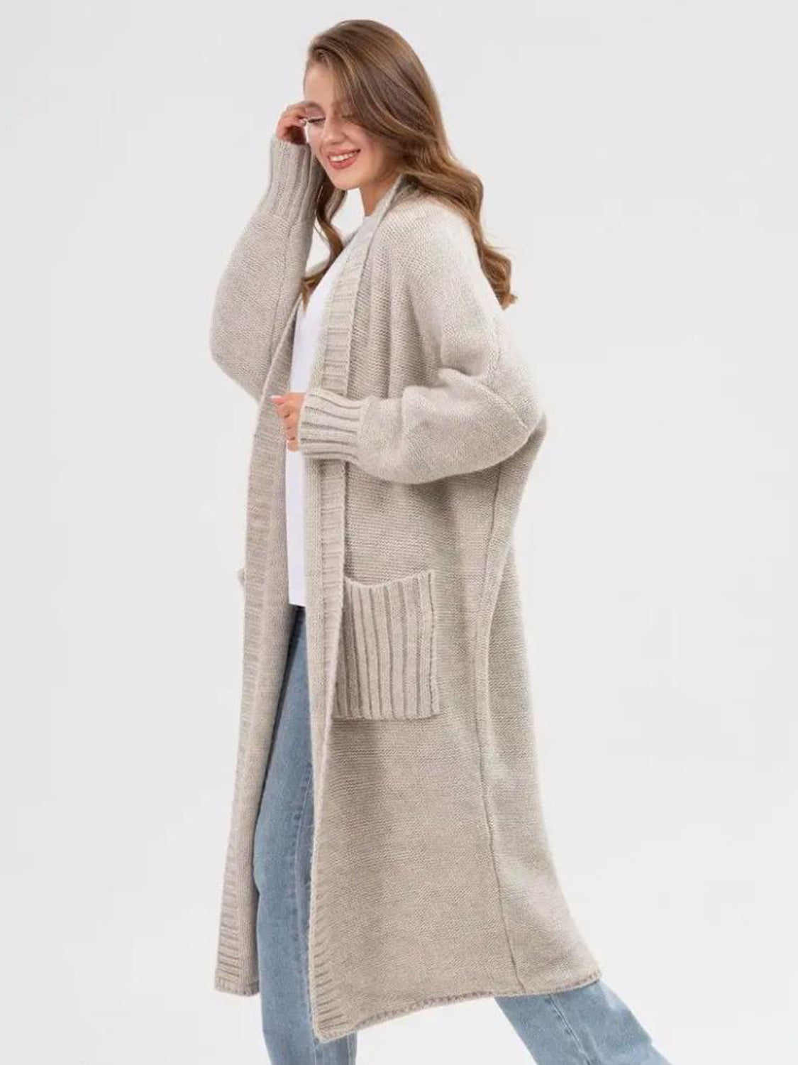 Open Front Long Sleeve Cardigan
