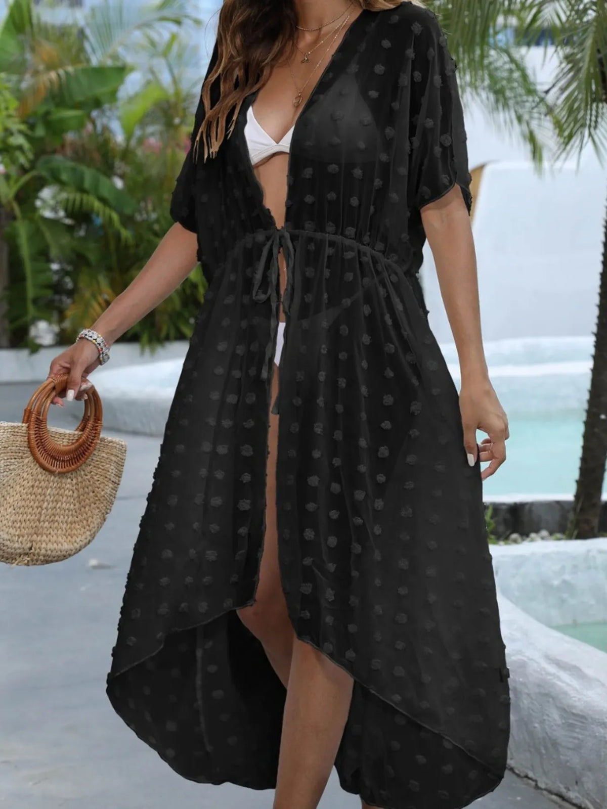 Swiss dot maxi cover-up, view 11