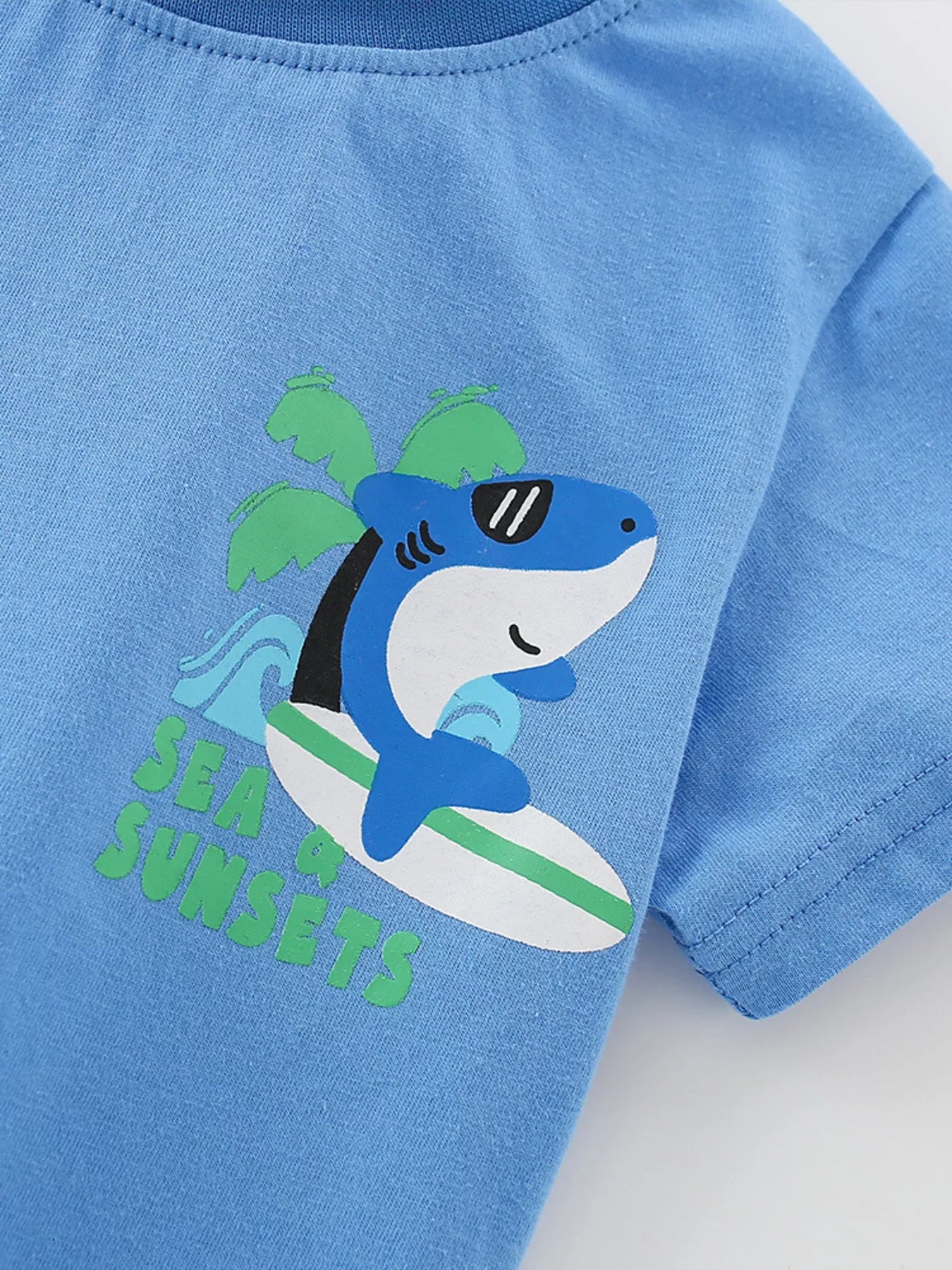 Children's Shark Graphic Tee and Shorts Set