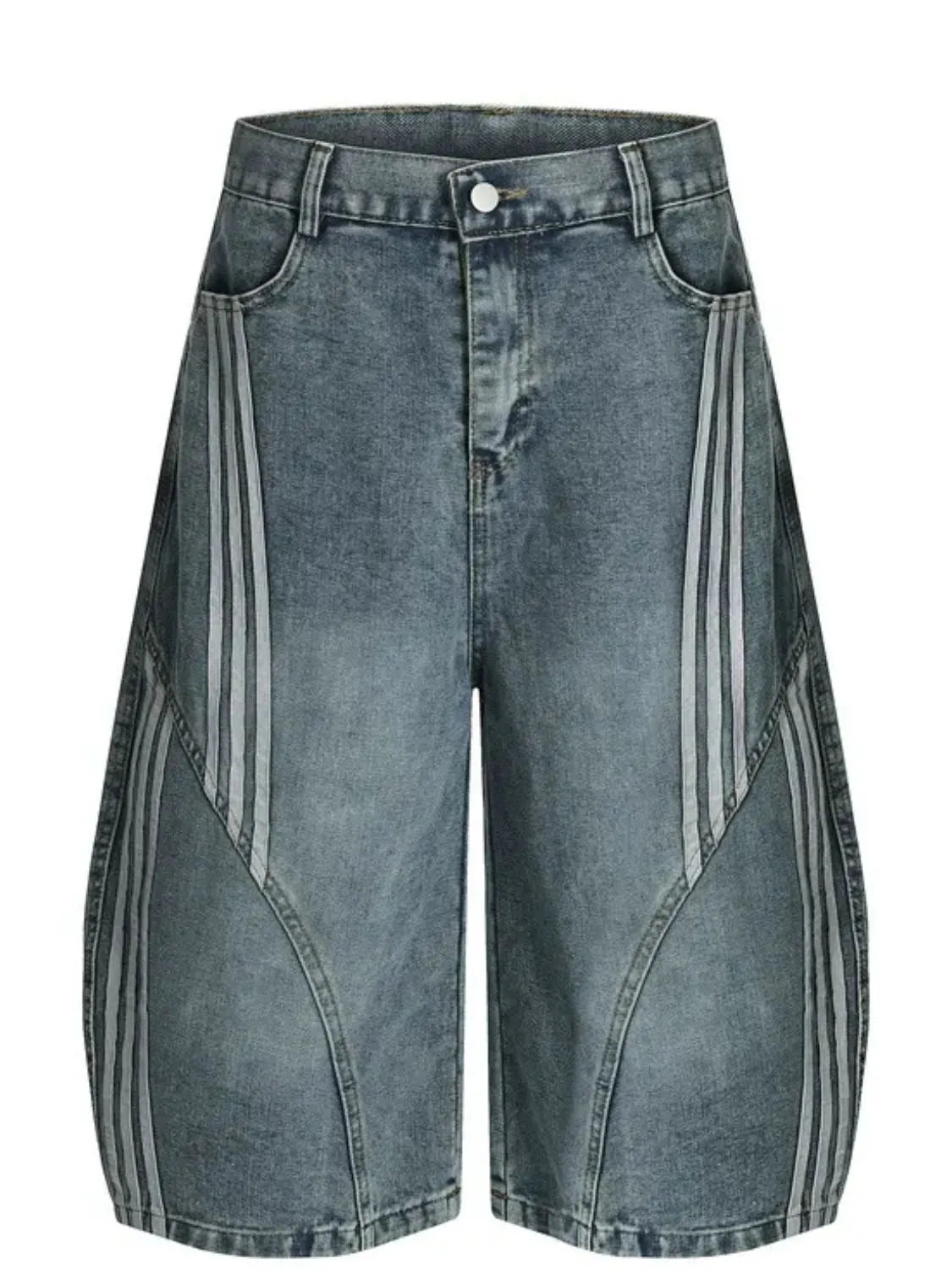 Men's Striped Loose Fit Denim Shorts