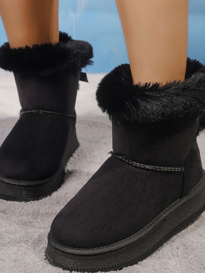 Suede Round Toe Boots