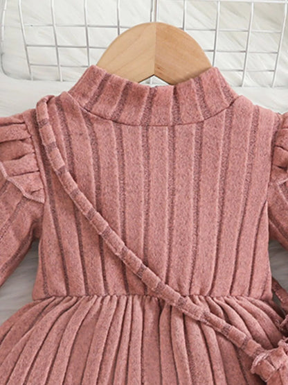 Children's Ruffle Trim Dress with Bag