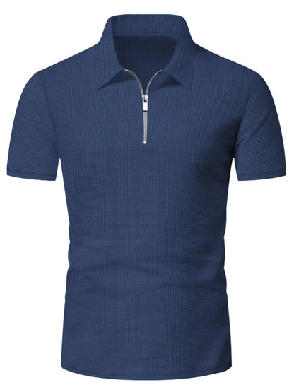 Men's Quarter Zip Short Sleeve Top and Shorts Set