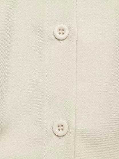 Ruched Button-Up Peplum Shirt