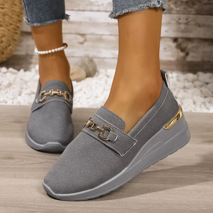 Round Toe Wedge Slip-Ons