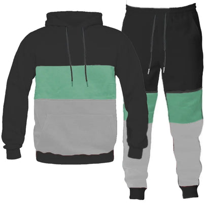 Men's Full Size Drawstring Hoodie Pants Set