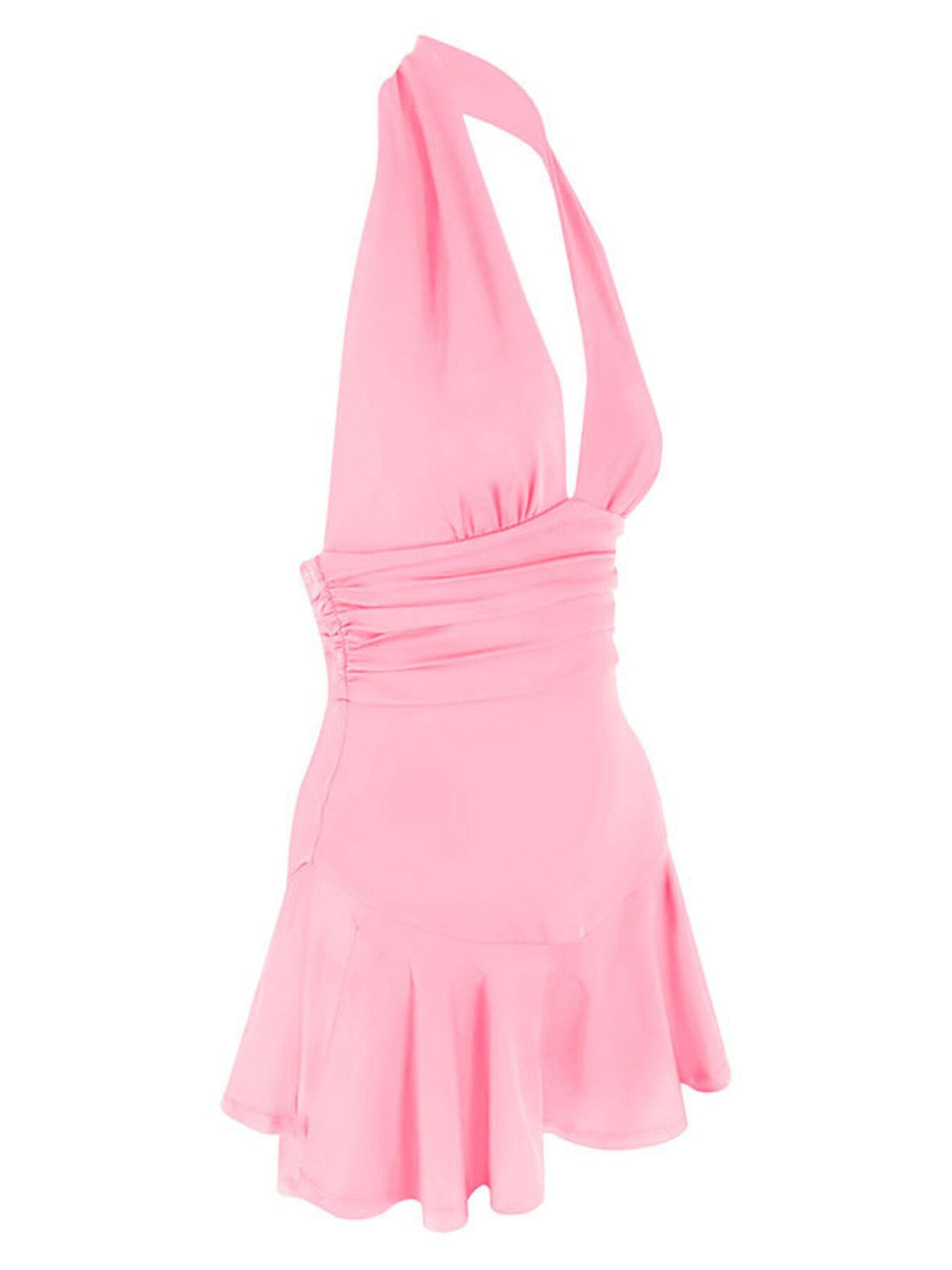 Halter neck ruched mini dress, view 25