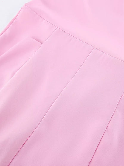Sleeveless Blazer and Wide-Leg Pants Two-Piece Set