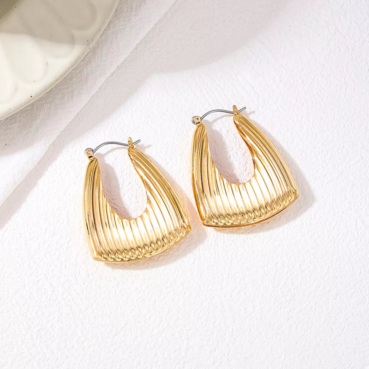 18K Gold-Plated Triangular Hoop Earrings