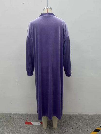 Plus size velvet longline cardigan, view 6