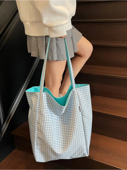 Plaid Pattern Tote Bag