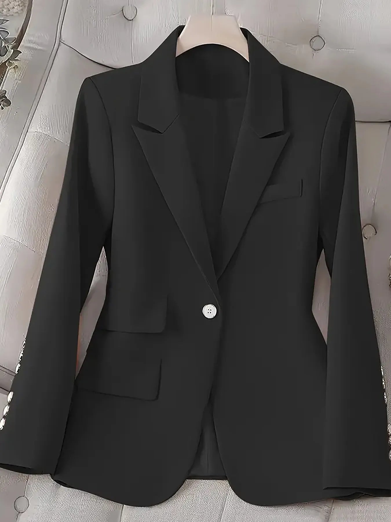 Long Sleeve Single-Button Blazer