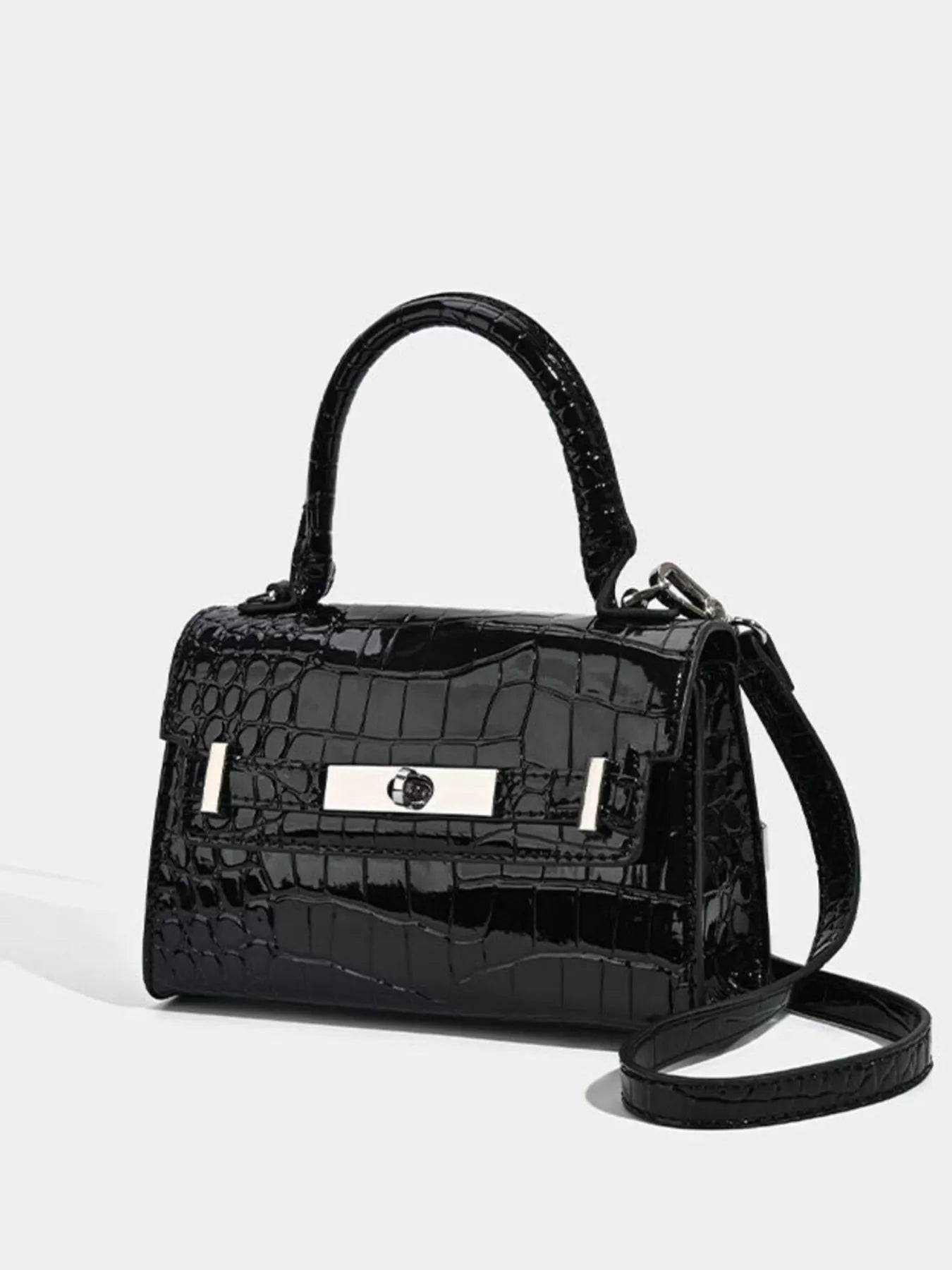 Croc-Embossed Handbag