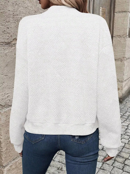 Textured Knit Zip-Up Jacket