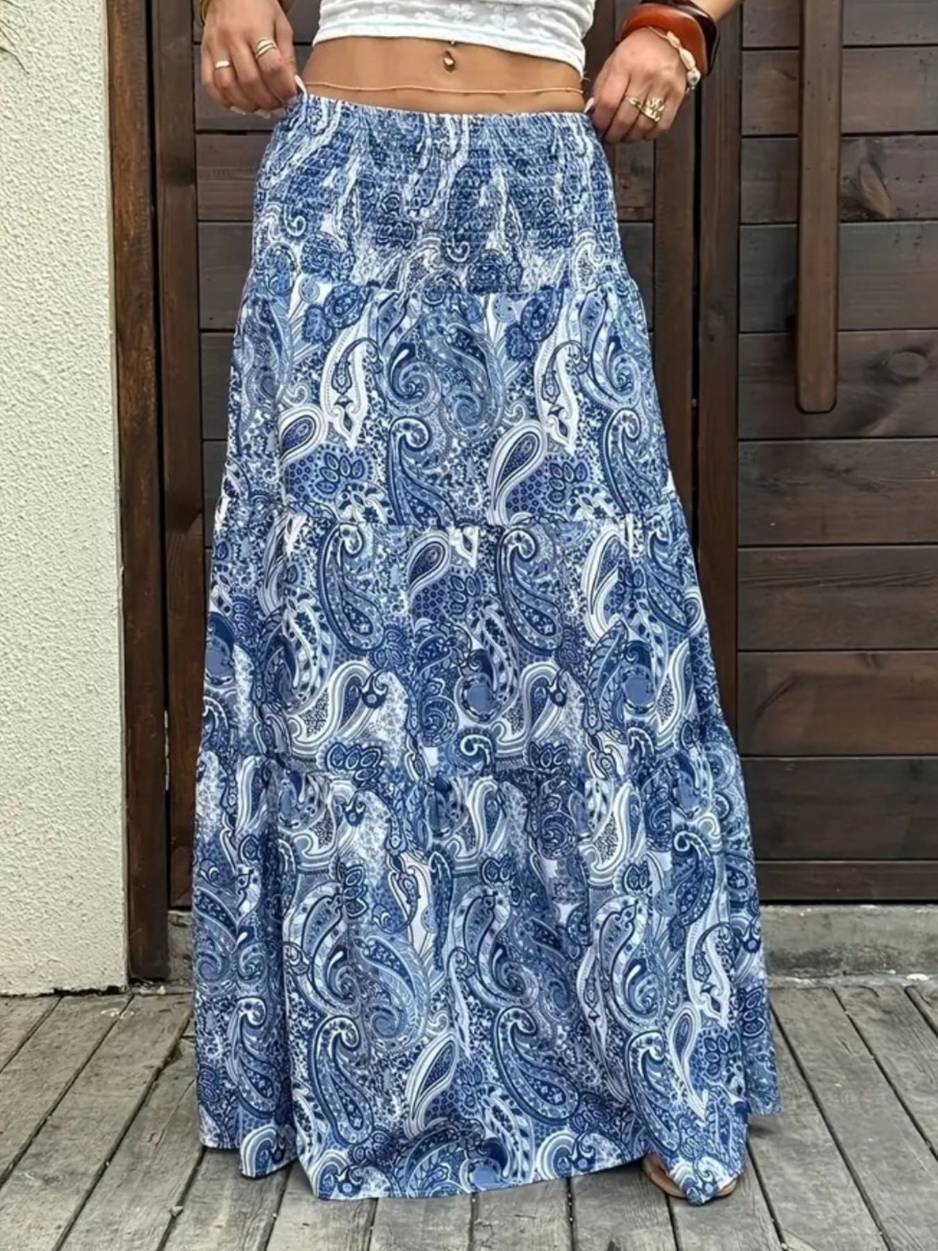 Paisley Print Maxi Skirt