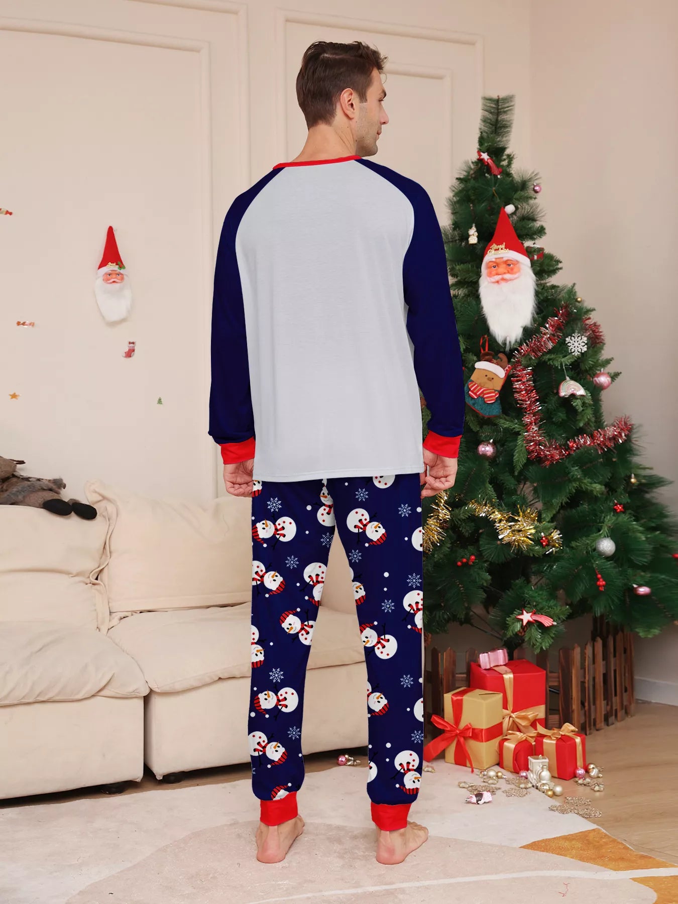 Family Matching Christmas Snowman Print Pajama Set Plus Size
