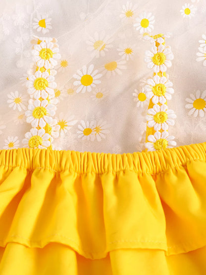 Children's Daisy Print Cami and Denim Shorts Set