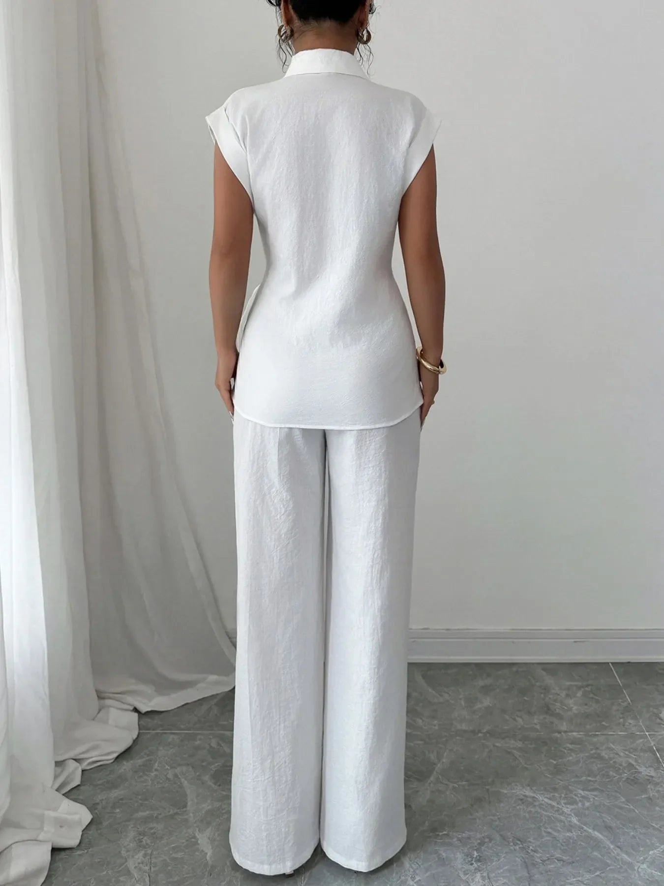 Cap Sleeve Top and Pants Set