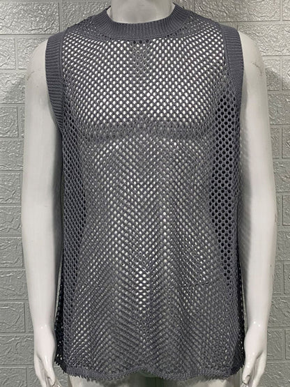 Men's Hollow Out Sleeveless Knit Top