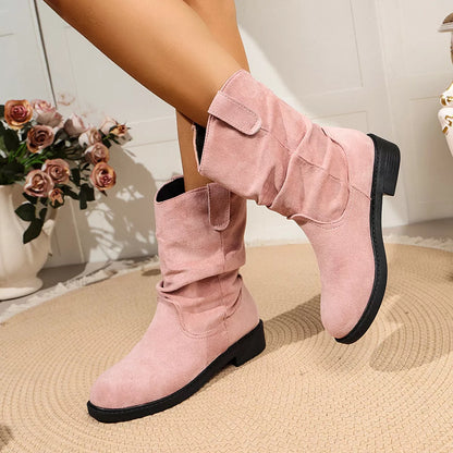 Round Toe Slouchy Boots