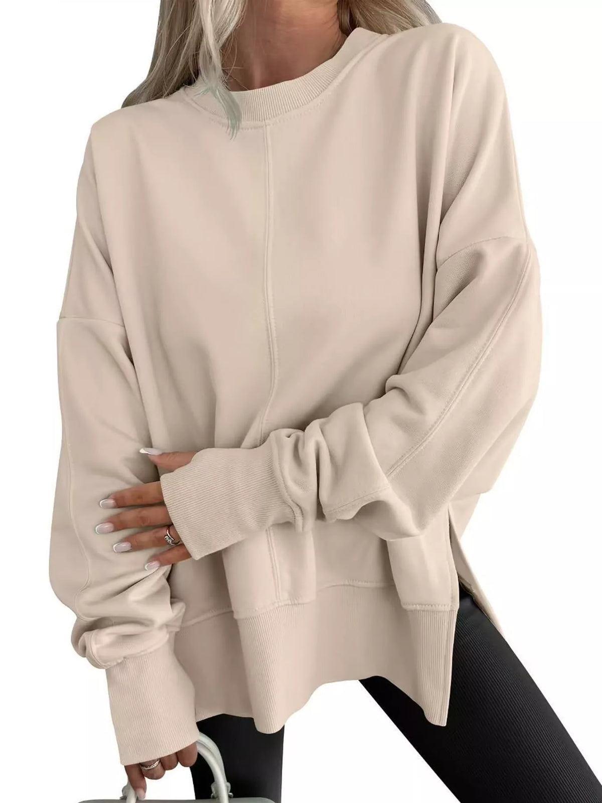 Oversized crew neck sweatshirt, view 41