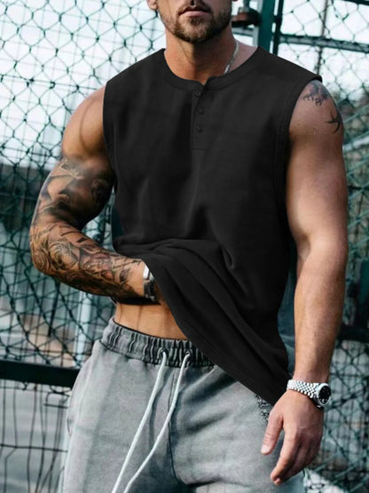 Men's Plus Size Round Neck Tank