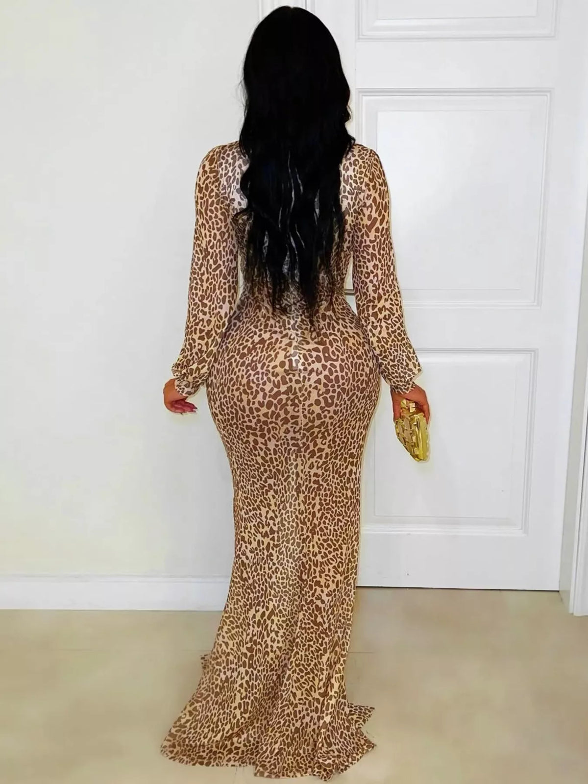 Leopard print maxi dress, view 2