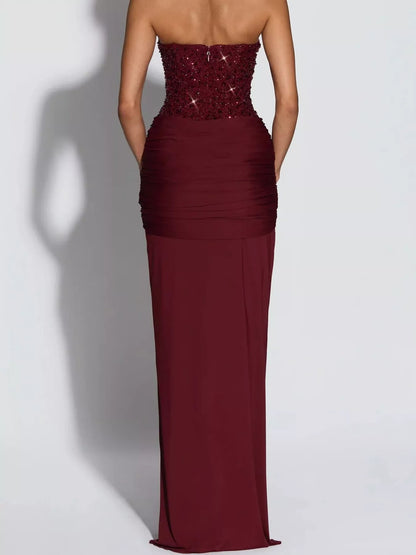 Strapless sequin corset dress, view 21