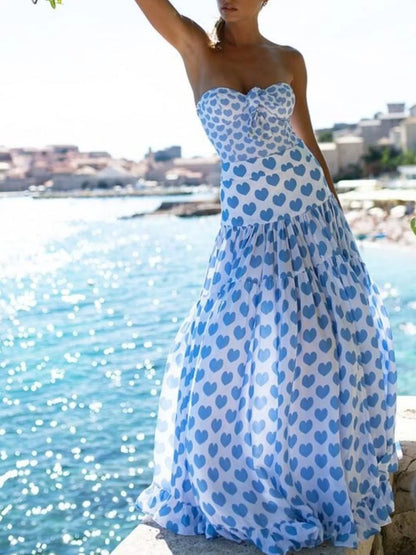 Printed One-Piece Swimwear and Skirt Set