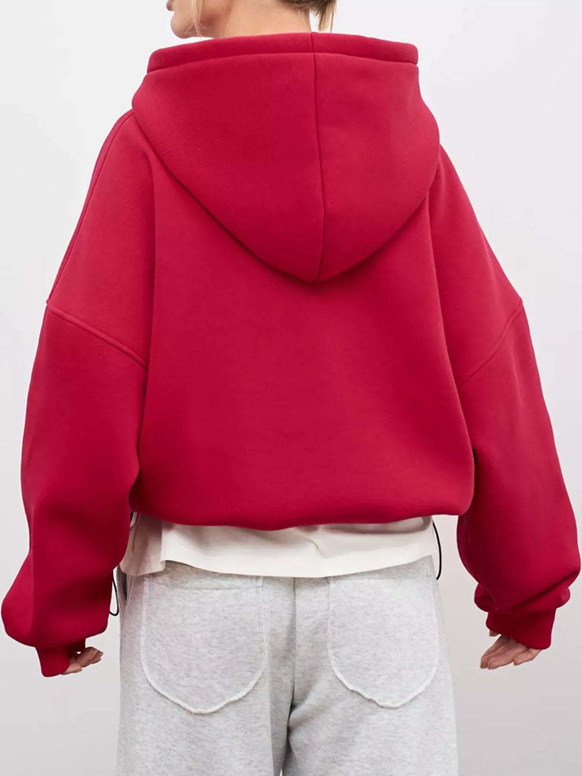 Plus size kangaroo pocket hoodie, view 32