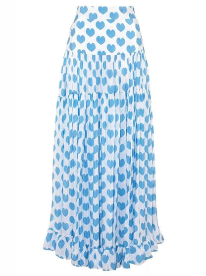 Printed One-Piece Swimwear and Skirt Set