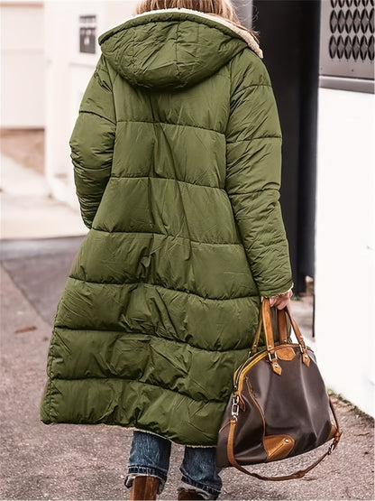 Plus Size Zip Up Hooded Coat