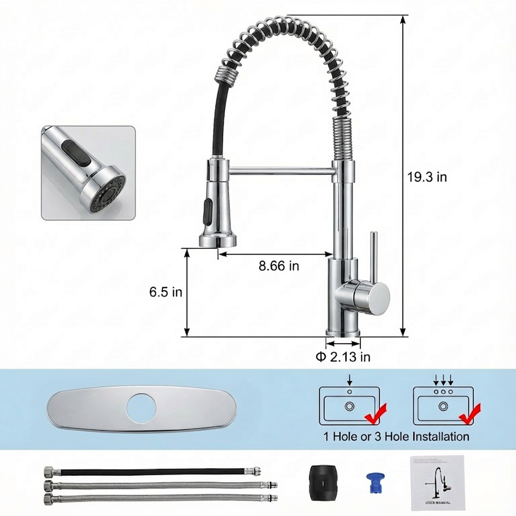 Industrial kitchen faucet, view 9
