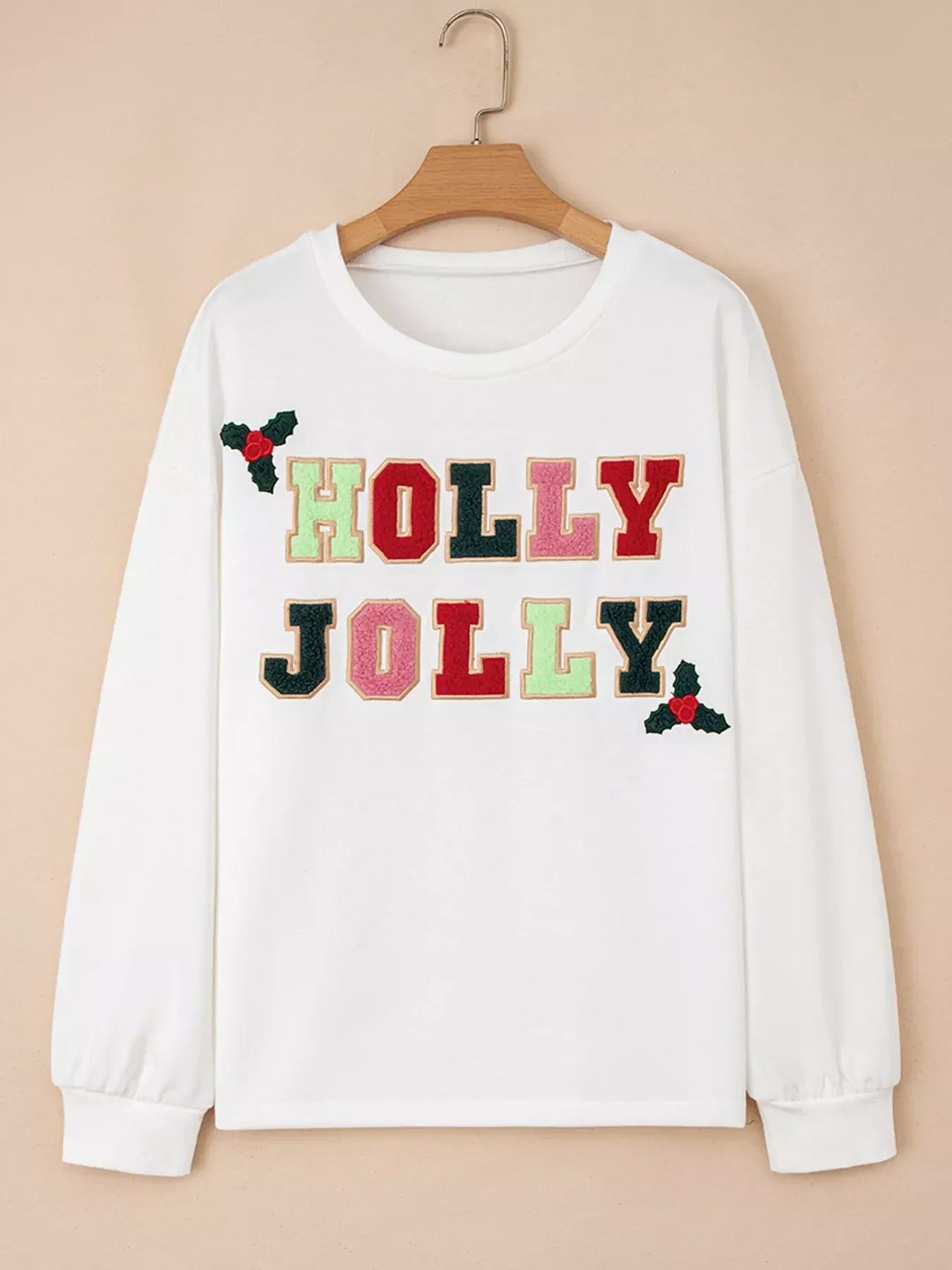 Embroidered Round Neck Sweatshirt