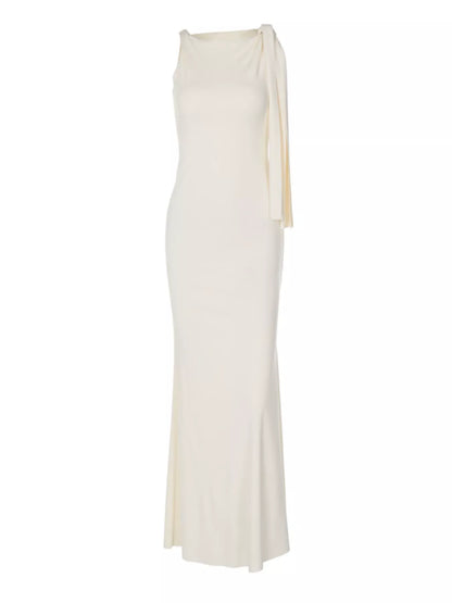 Sleeveless Maxi Dress with Draping Detail