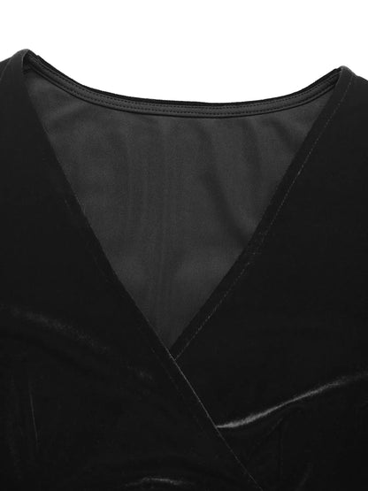 Ruched Surplice Long Sleeve Dress