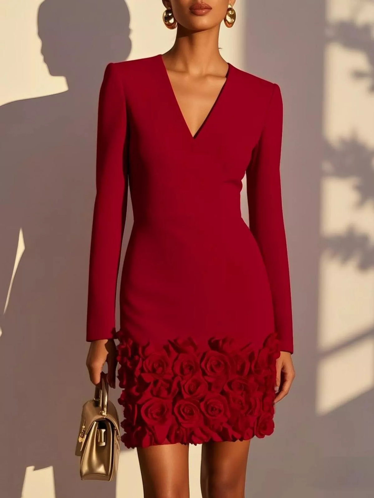 Rose-hem mini dress, view 11
