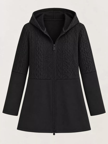 Cable knit hooded jacket, view 9