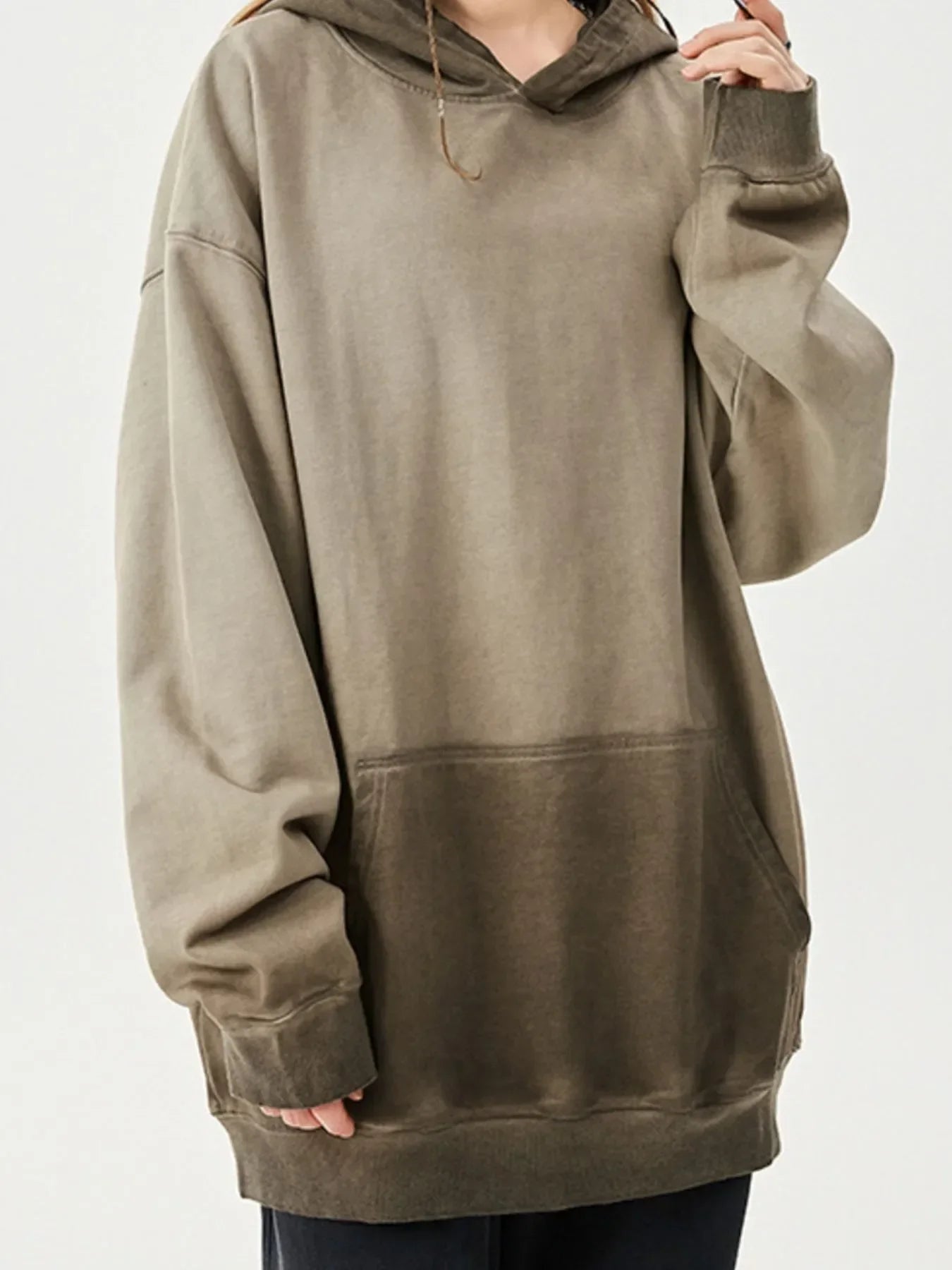 Men's Drop Shoulder Long Sleeve Hoodie