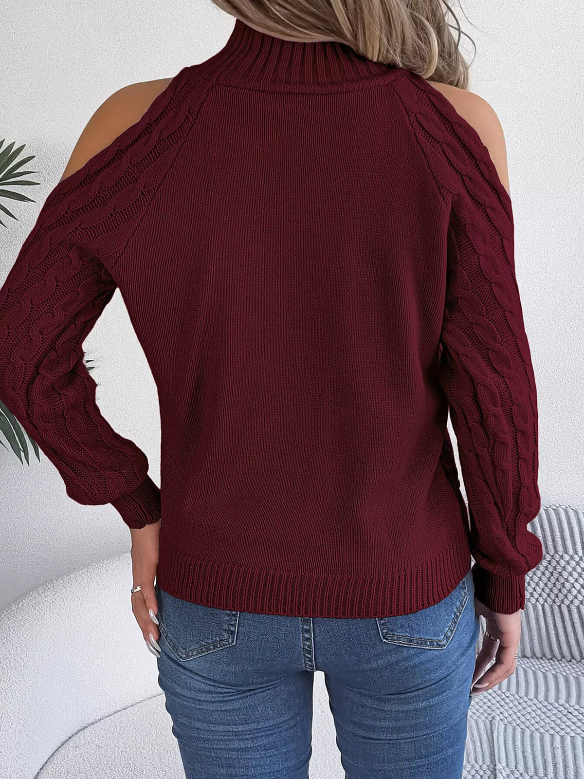 Cutout shoulder sweater, view 29