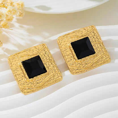 18K Gold-Plated Square Earrings