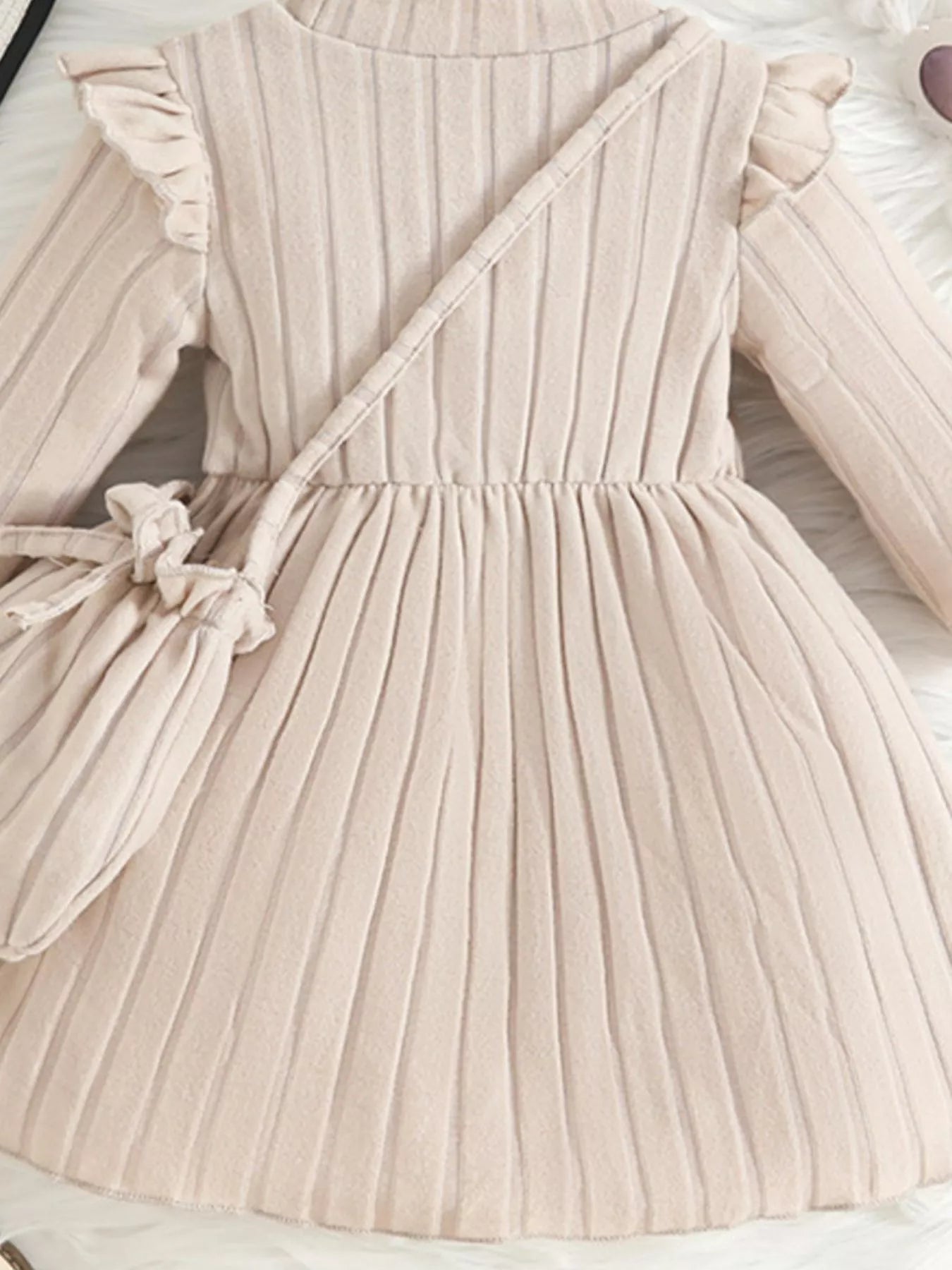 Children's Ruffle Trim Dress with Bag