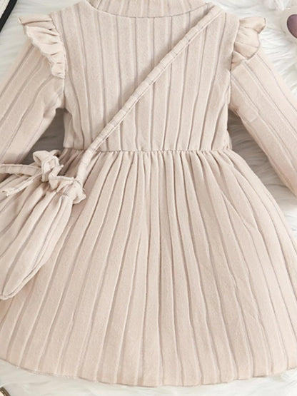 Children's Ruffle Trim Dress with Bag