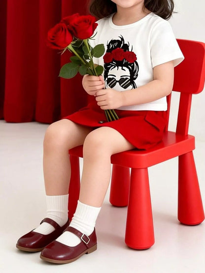 Children's Graphic Tee and Skirt Set