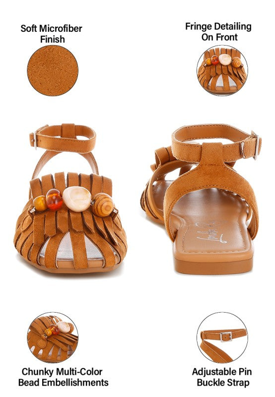 Corvina Bead Embellished Cut Work Flats