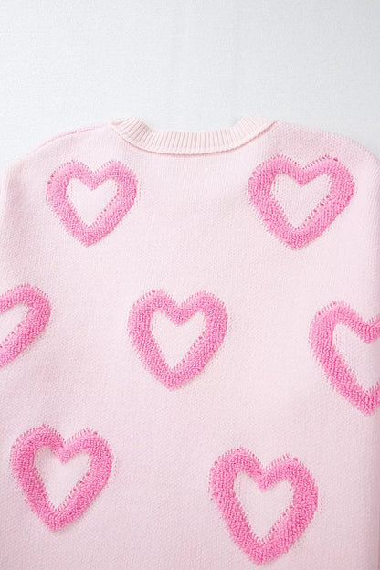 Heart Shape Bubble Sleeve Baggy Sweater
