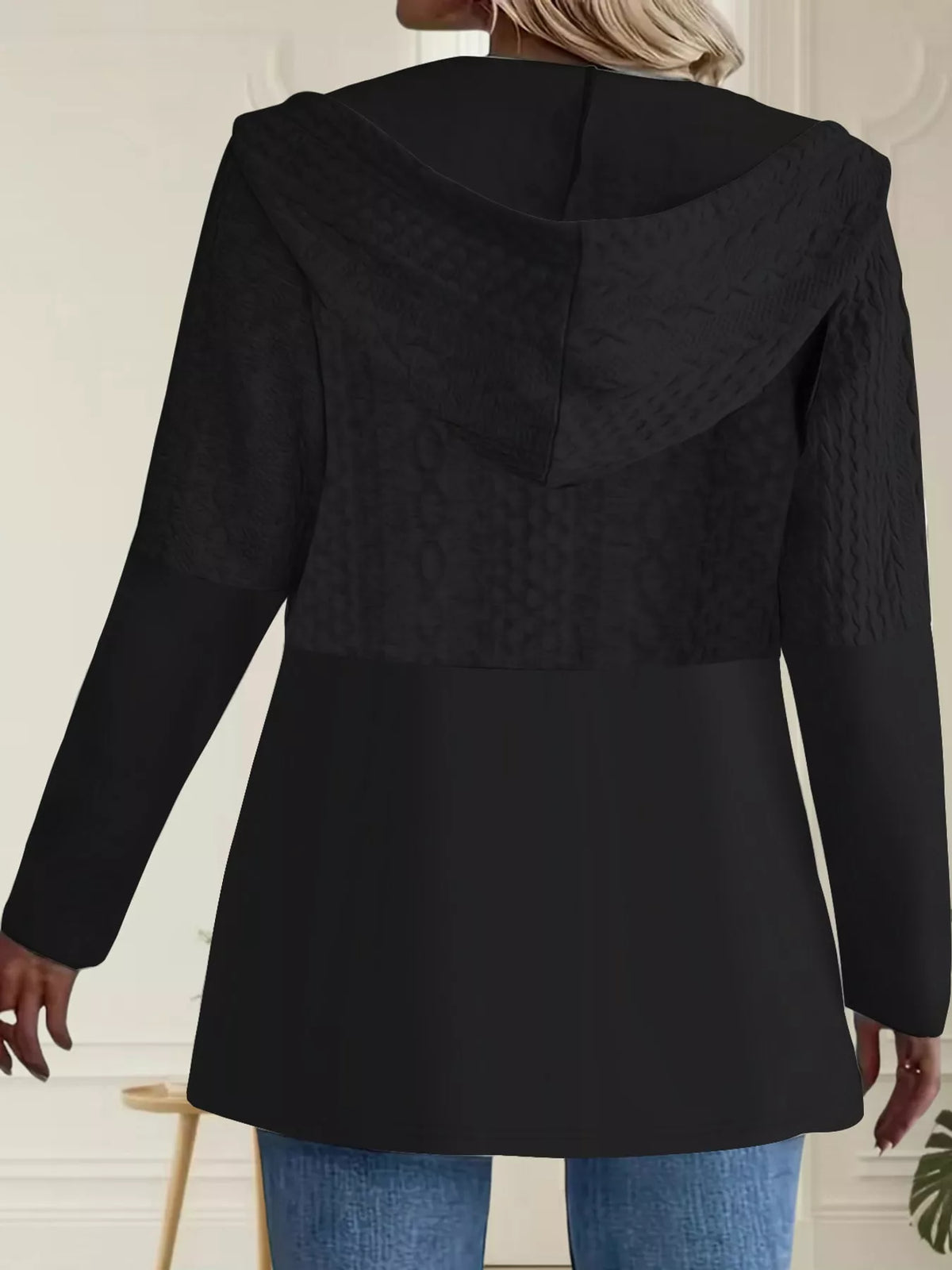 Cable knit hooded jacket, view 8