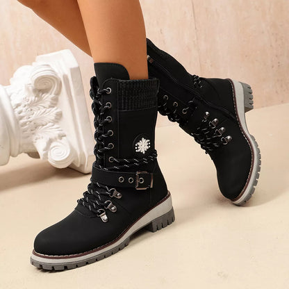 Round Toe Lace Up Boots