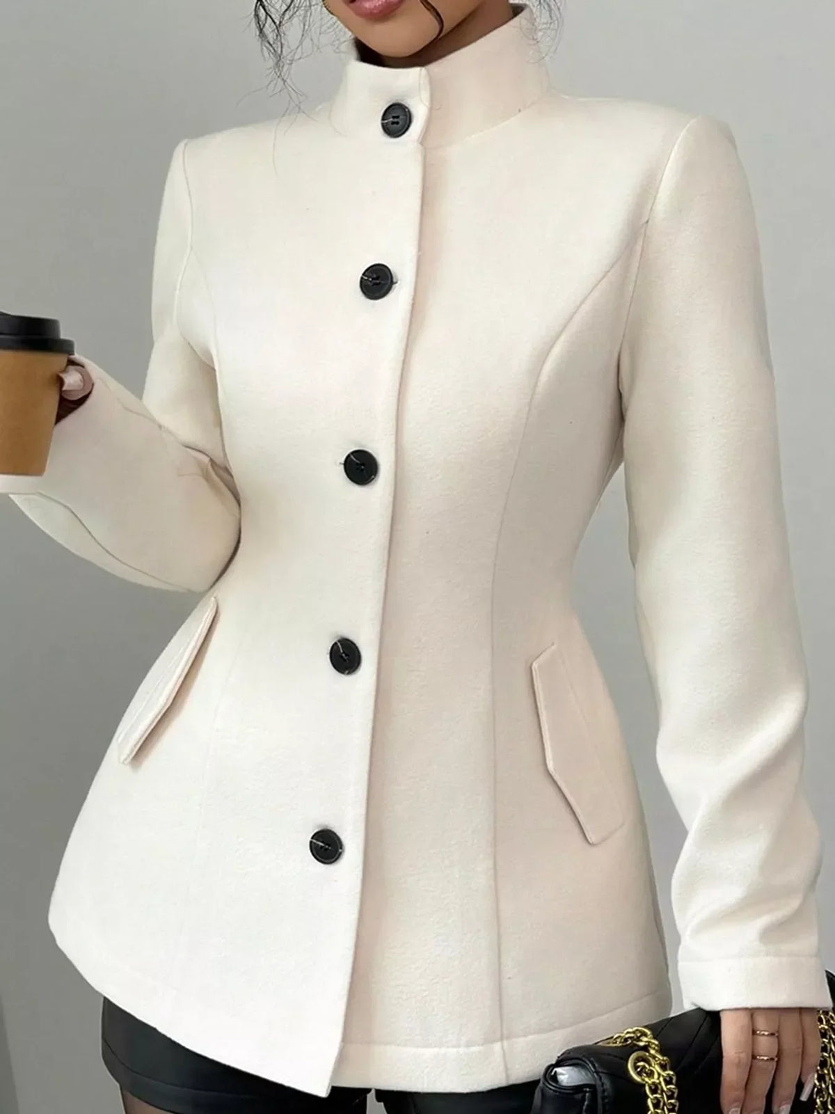 Stand-collar single-breasted jacket, view 5